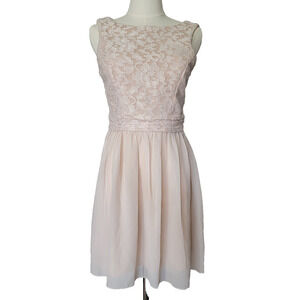 Speechless Chiffon Nude Lace Dress Juniors 7 Fairycore Whimsy Dance Homecoming